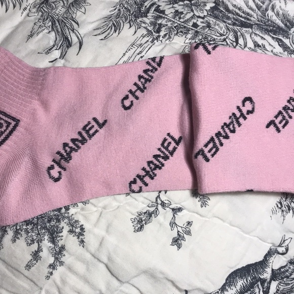 CHANEL Socks & Bag fun Chanel style from off brand store Pink small size 6-7 sz - Picture 8 of 11
